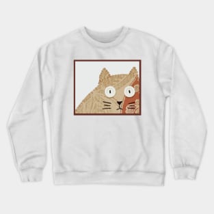 Digital Art Excerpt from 3 Fat Cats #1-Orange Cat Crewneck Sweatshirt